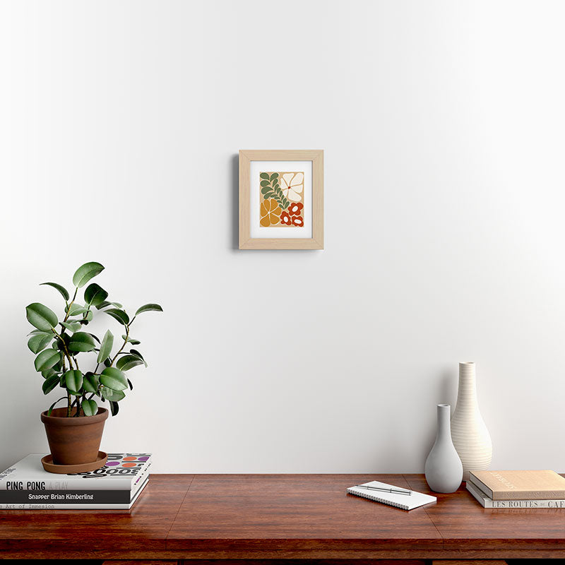 70s boho botanical flowers   Framed Art Print