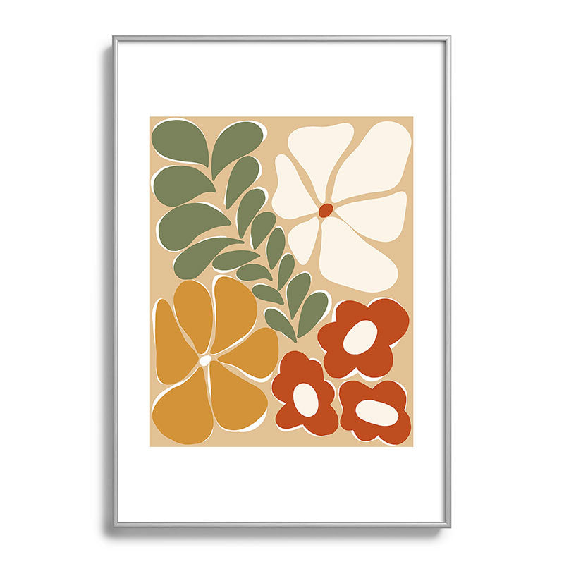 70s boho botanical flowers   Framed Art Print