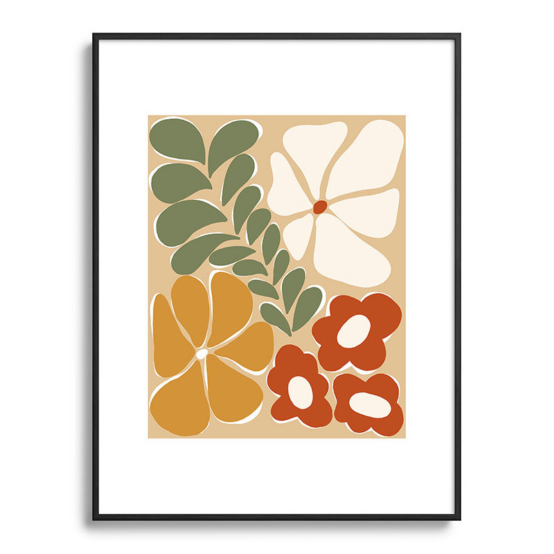 70s boho botanical flowers   Framed Art Print