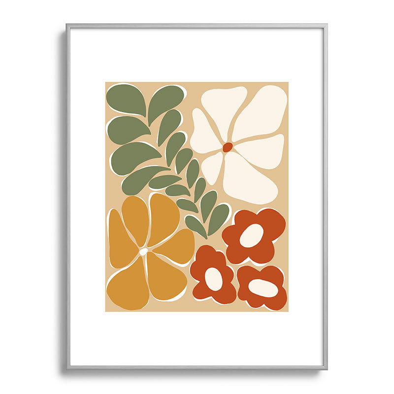 70s boho botanical flowers   Framed Art Print