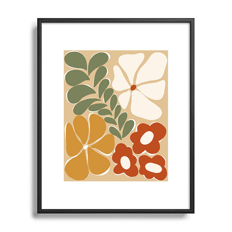 70s boho botanical flowers   Framed Art Print