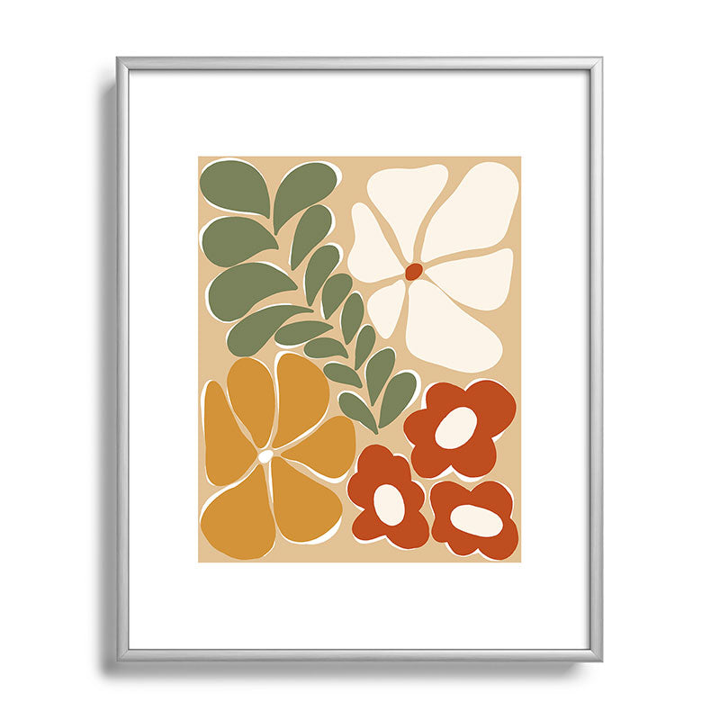 70s boho botanical flowers   Framed Art Print