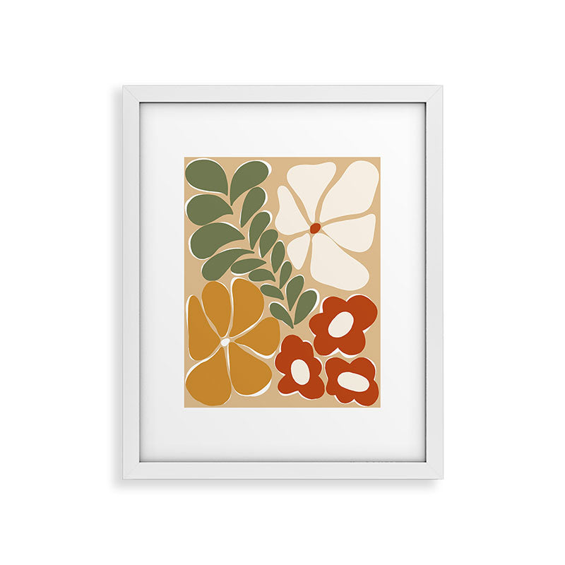 70s boho botanical flowers   Framed Art Print