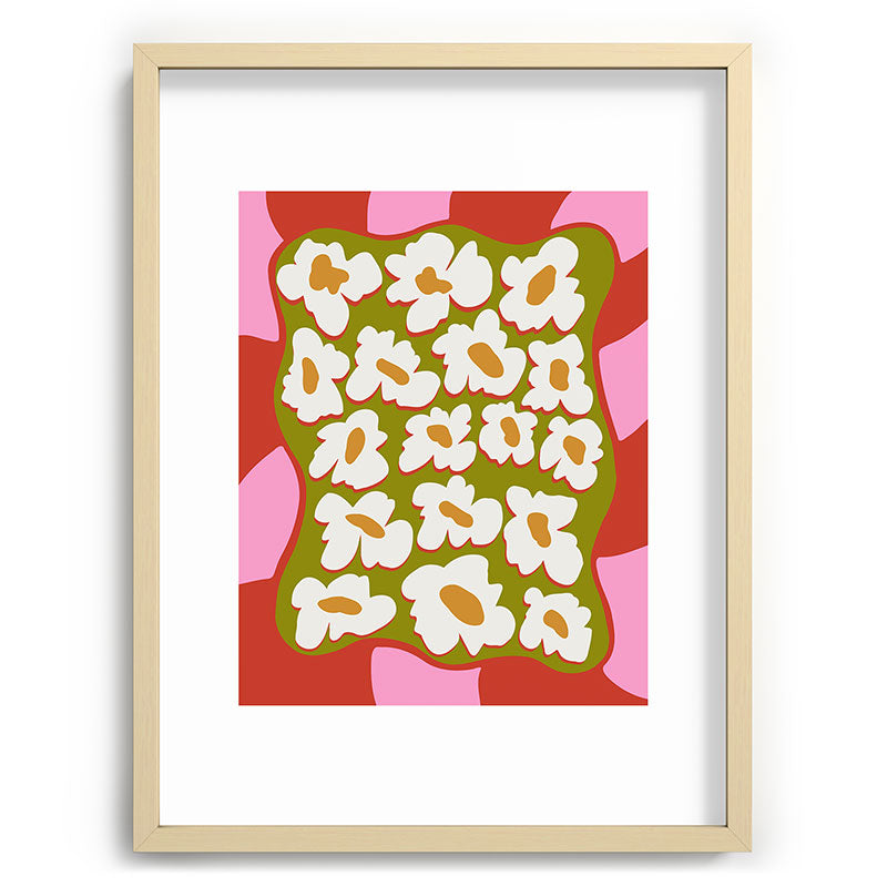 70's retro Bloom Framed Art Print