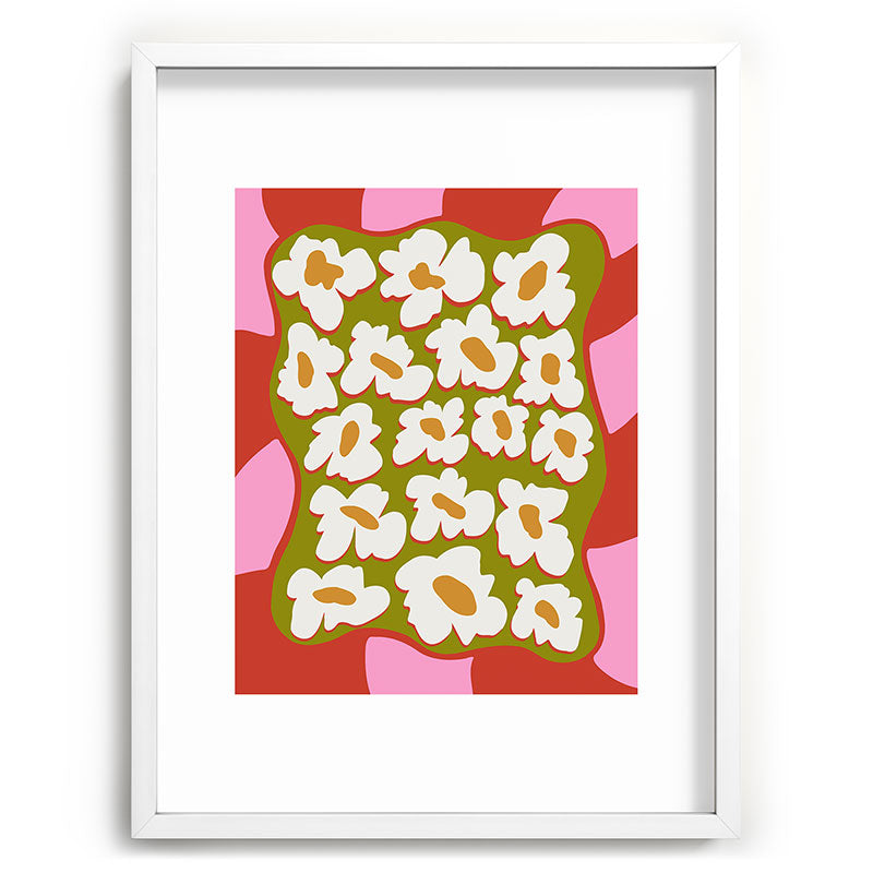 70's retro Bloom Framed Art Print