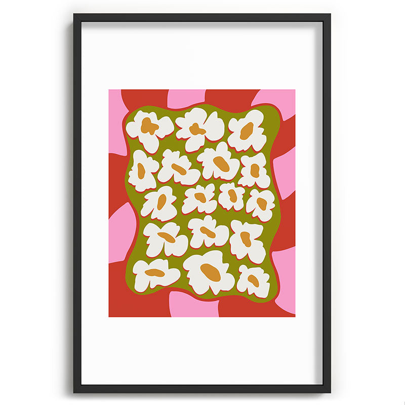 70's retro Bloom Framed Art Print
