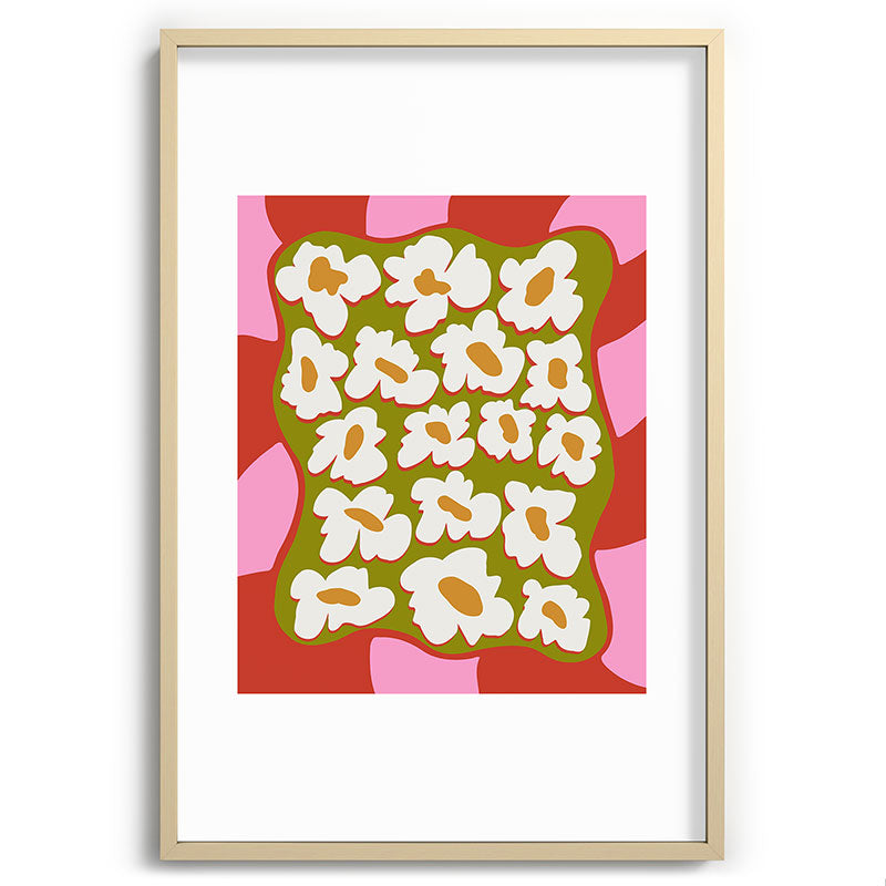 70's retro Bloom Framed Art Print