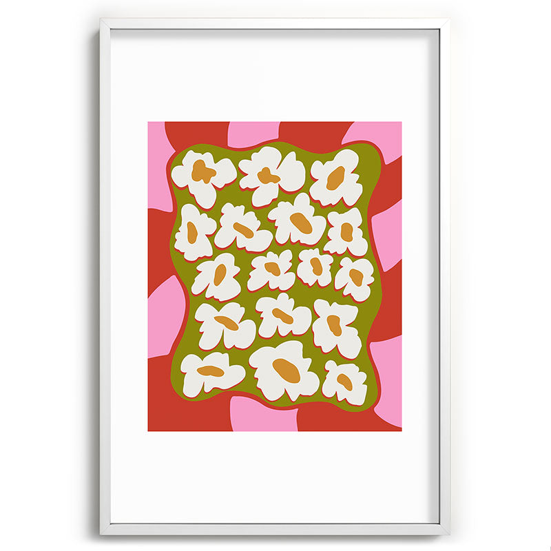 70's retro Bloom Framed Art Print