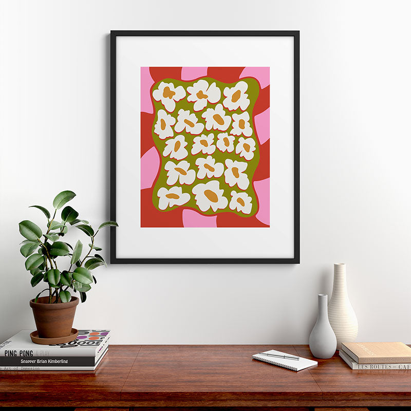 70's retro Bloom Framed Art Print