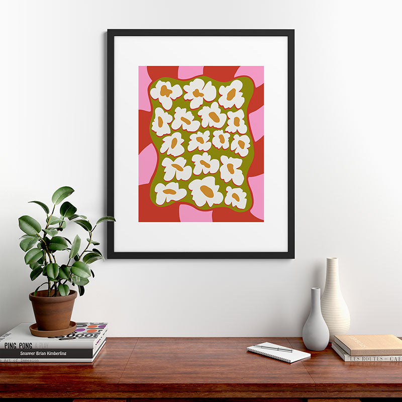 70's retro Bloom Framed Art Print