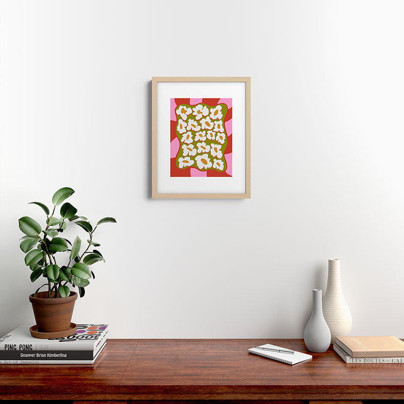 70's retro Bloom Framed Art Print