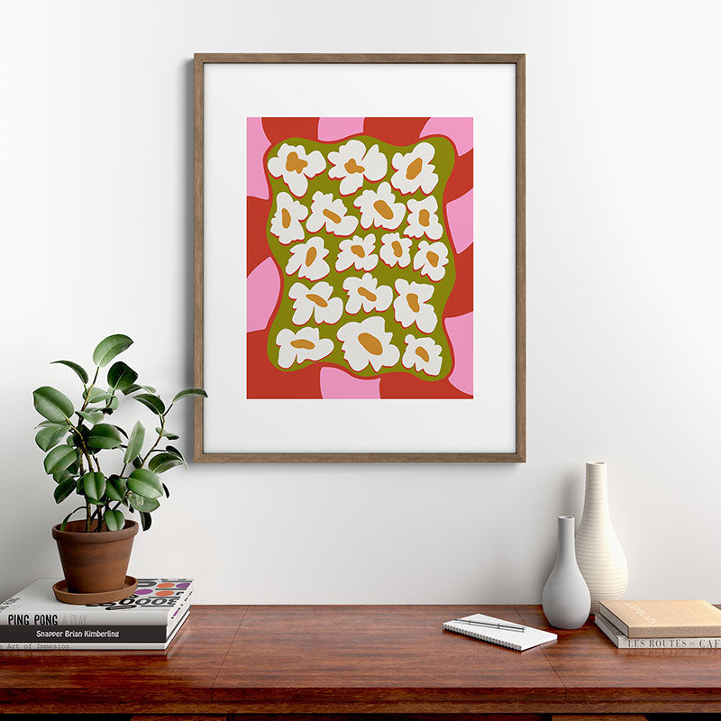 70's retro Bloom Framed Art Print