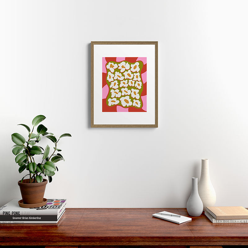 70's retro Bloom Framed Art Print