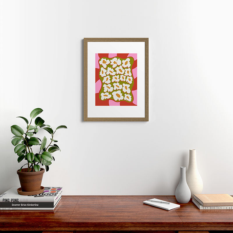 70's retro Bloom Framed Art Print
