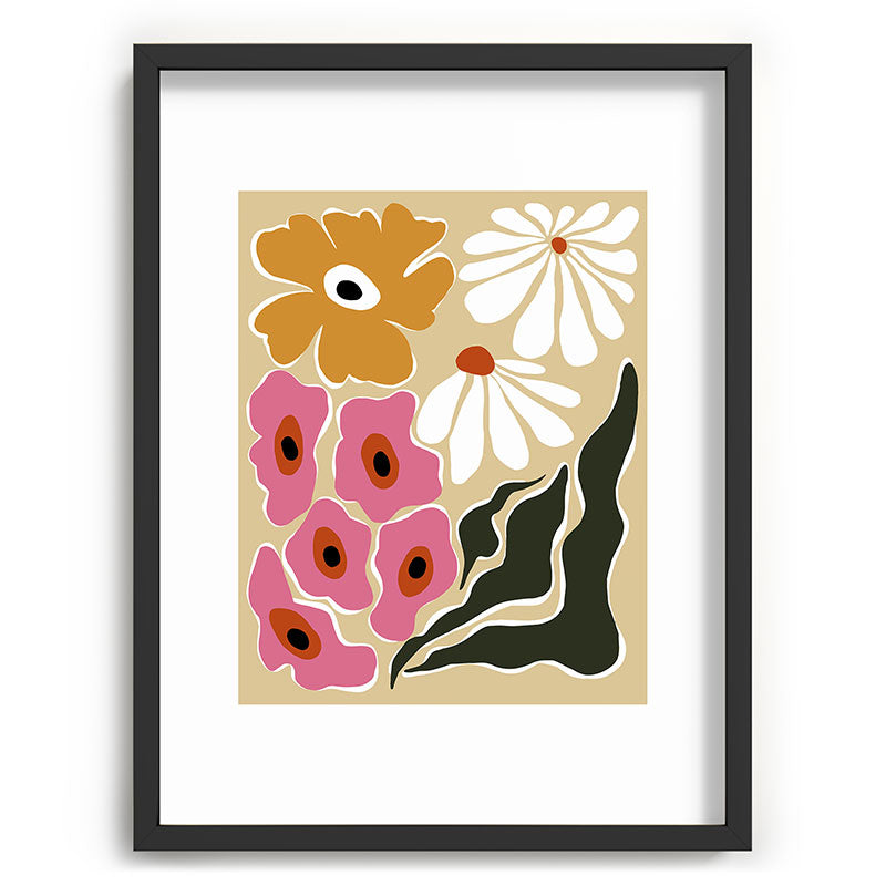 70's Retro garden   Framed Art Print
