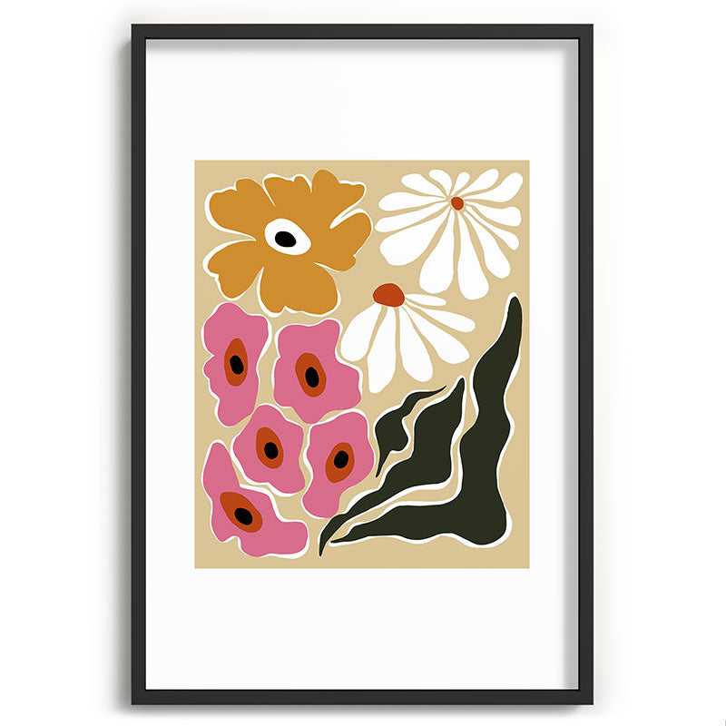 70's Retro garden   Framed Art Print