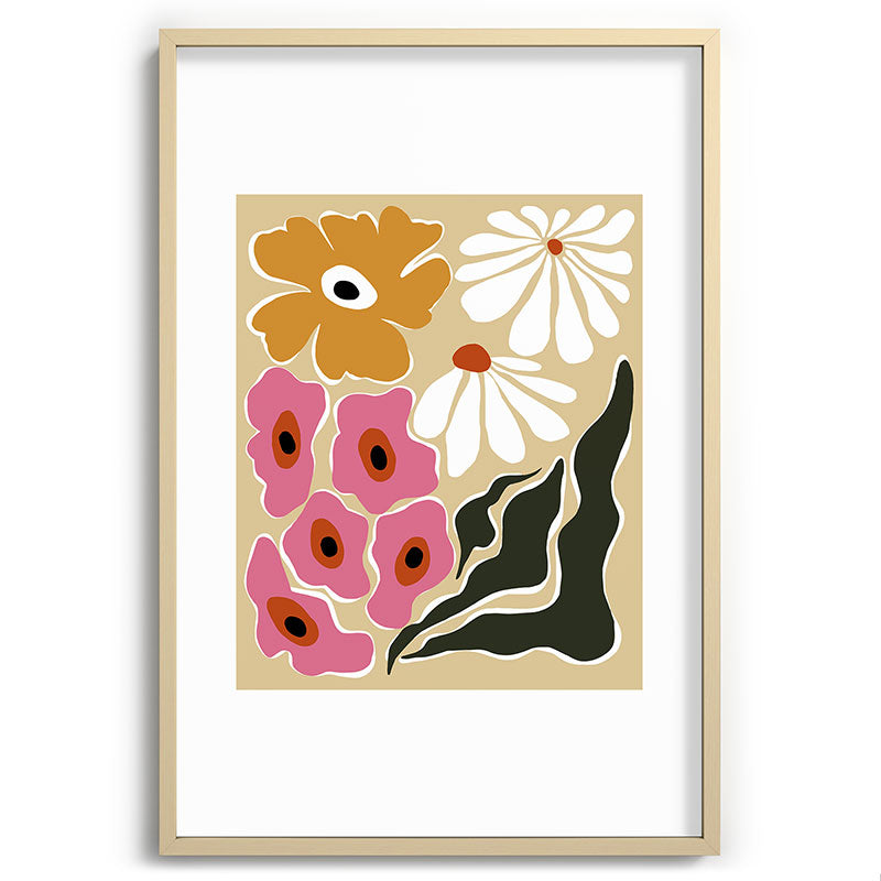 70's Retro garden   Framed Art Print