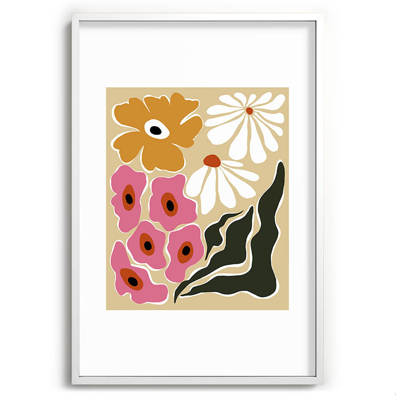 70's Retro garden   Framed Art Print