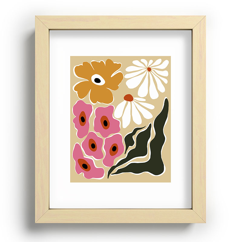 70's Retro garden   Framed Art Print