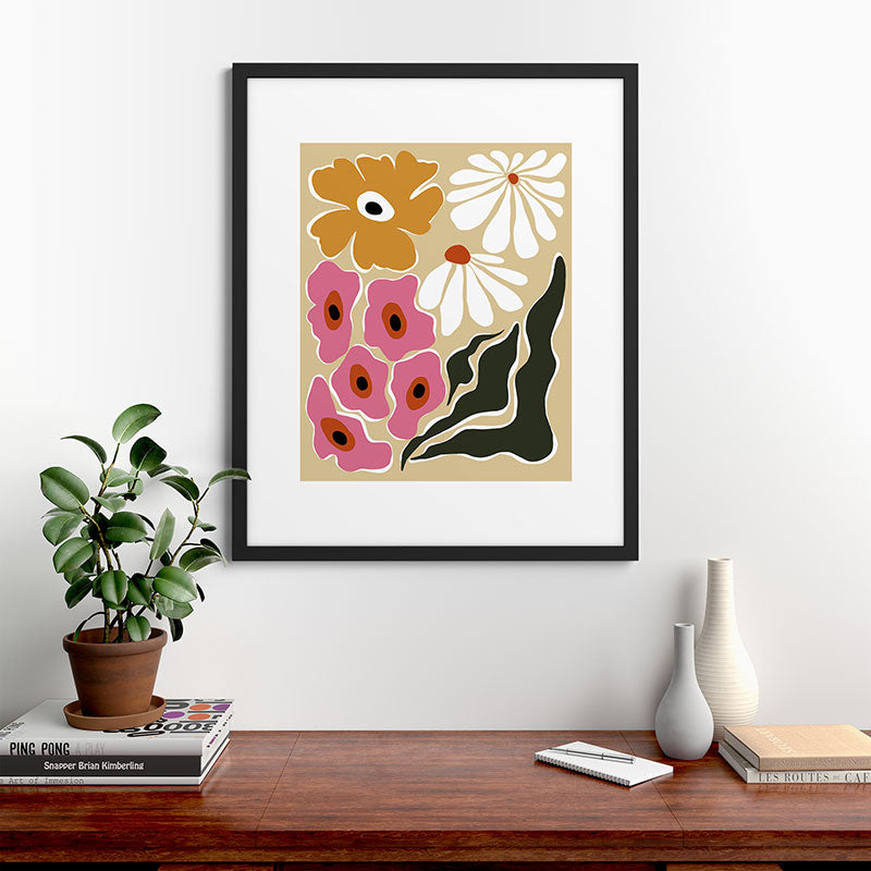 70's Retro garden   Framed Art Print