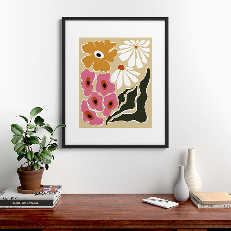 70's Retro garden   Framed Art Print