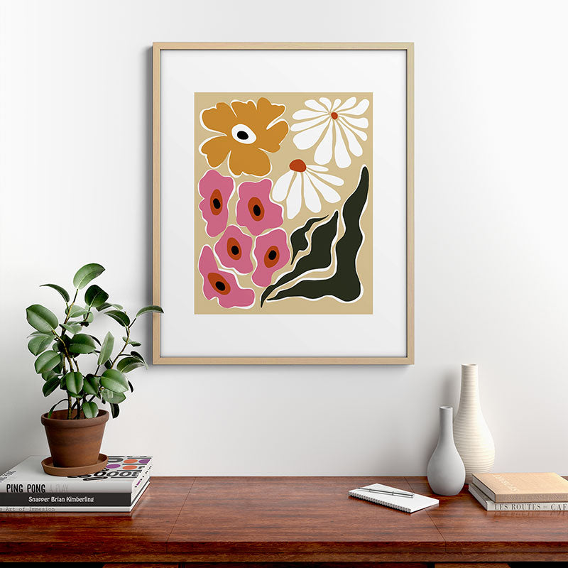 70's Retro garden   Framed Art Print