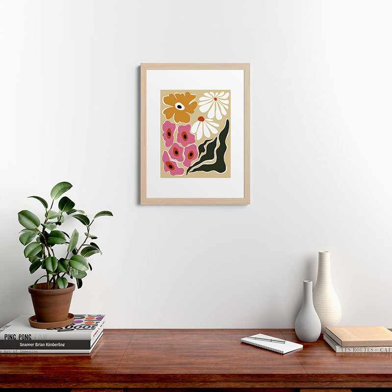 70's Retro garden   Framed Art Print