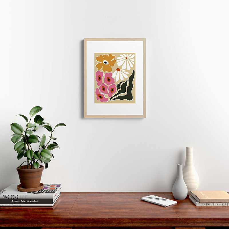 70's Retro garden   Framed Art Print