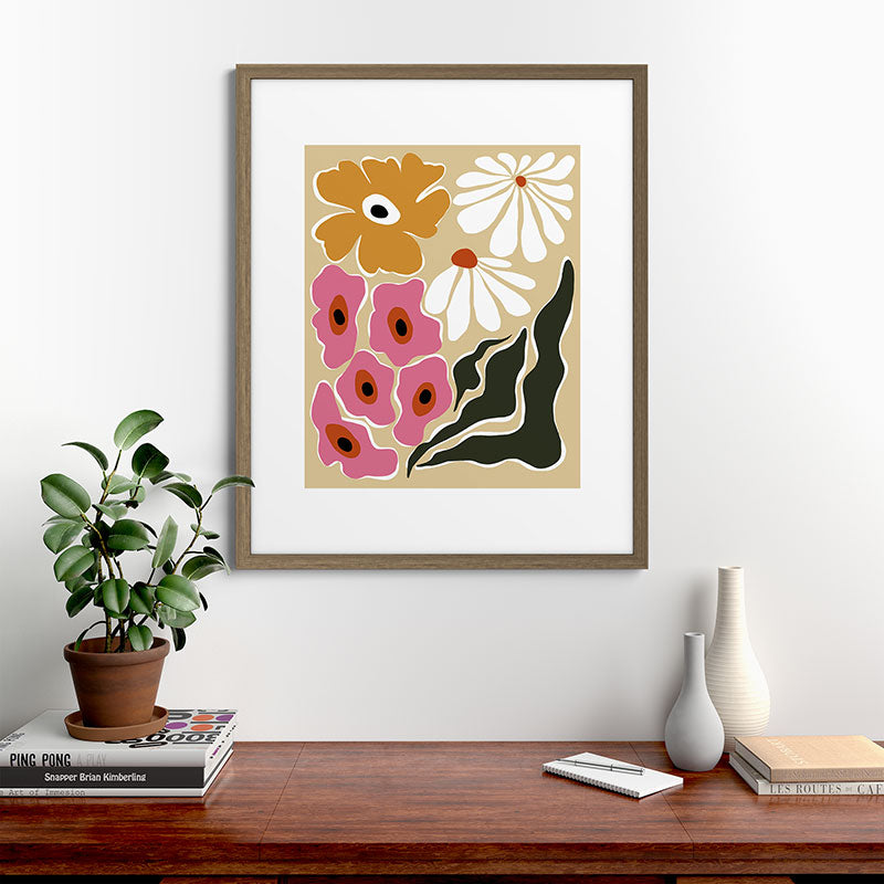 70's Retro garden   Framed Art Print