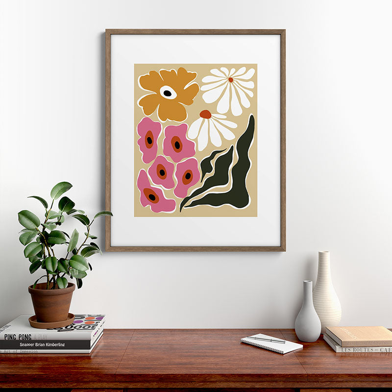 70's Retro garden   Framed Art Print