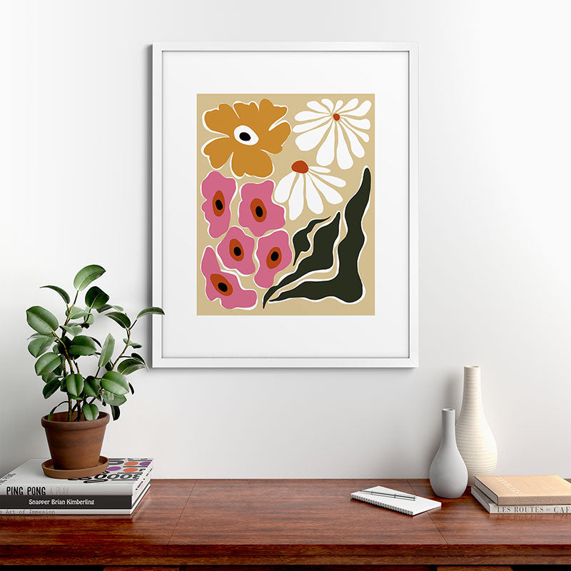70's Retro garden   Framed Art Print