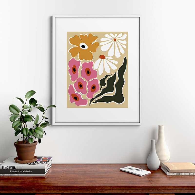 70's Retro garden   Framed Art Print