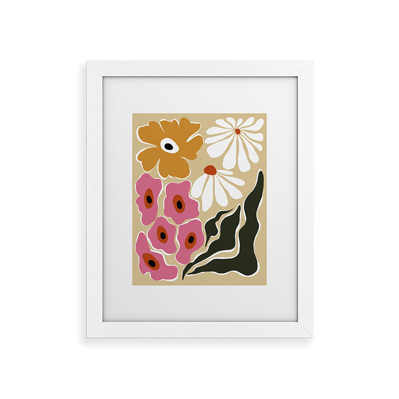 70's Retro garden   Framed Art Print
