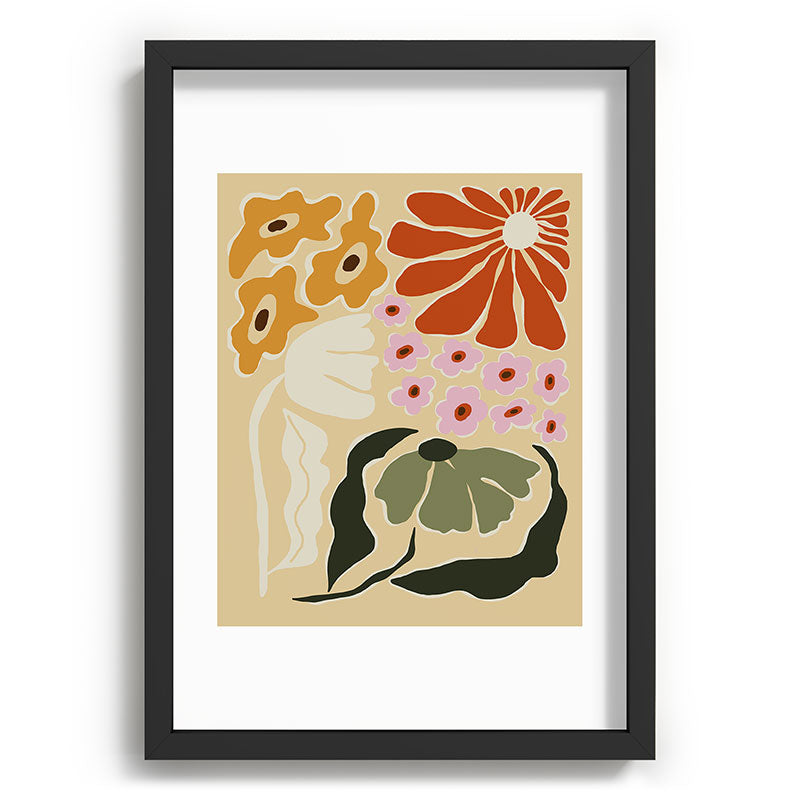 70s tropical fun flower Framed Art Print