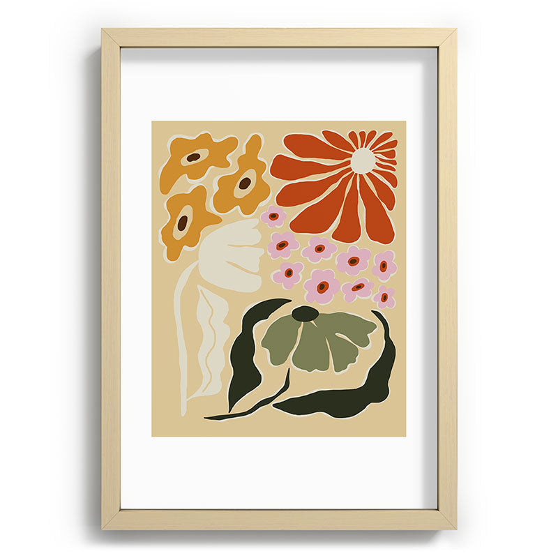 70s tropical fun flower Framed Art Print