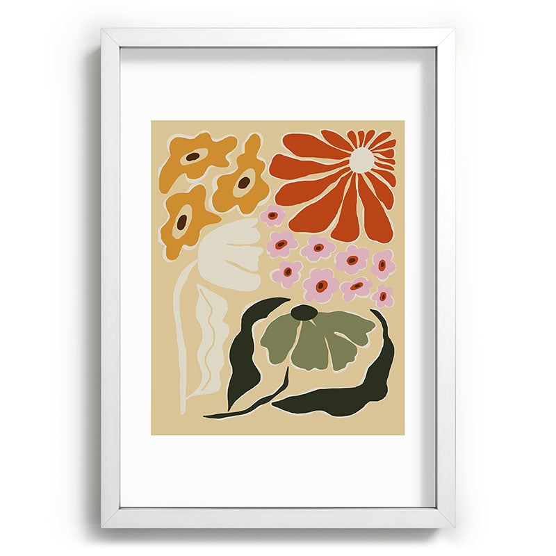 70s tropical fun flower Framed Art Print