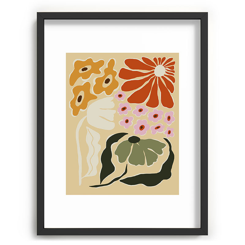 70s tropical fun flower Framed Art Print