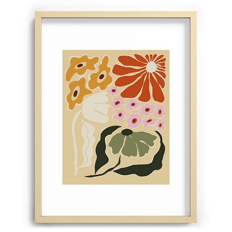 70s tropical fun flower Framed Art Print