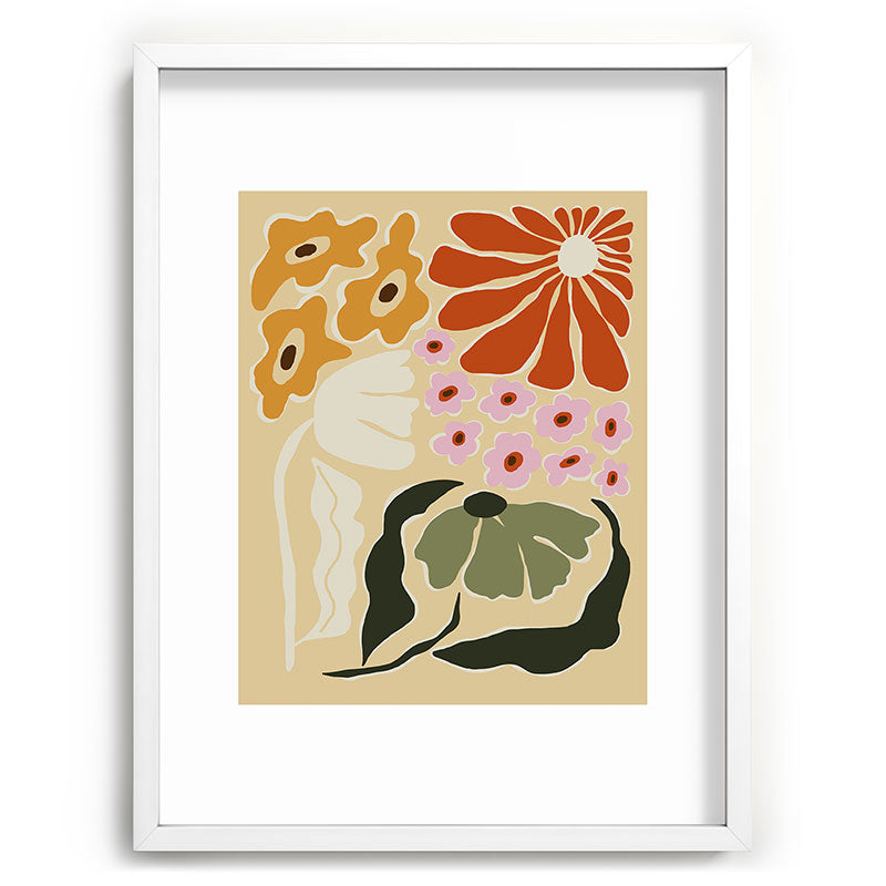 70s tropical fun flower Framed Art Print