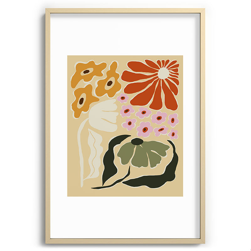 70s tropical fun flower Framed Art Print