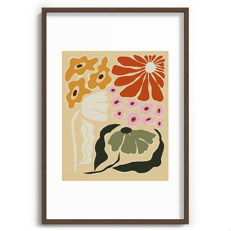 70s tropical fun flower Framed Art Print