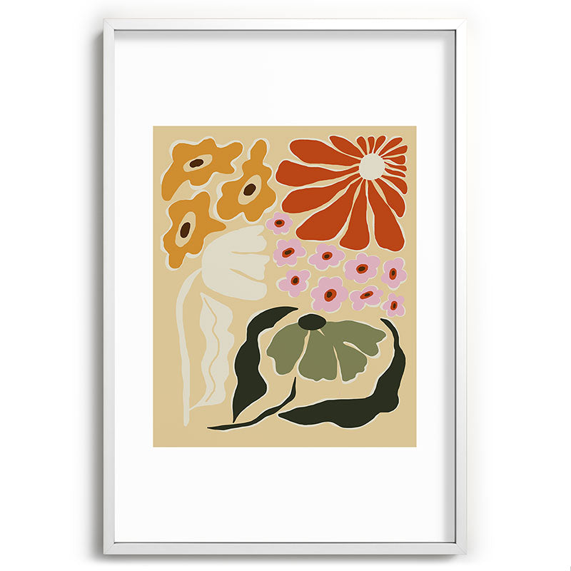 70s tropical fun flower Framed Art Print