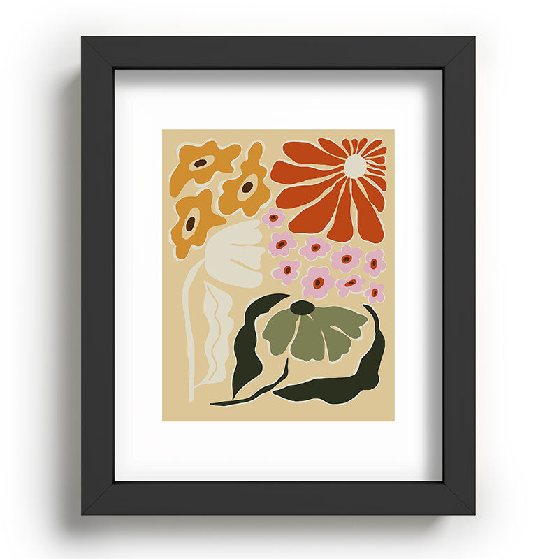 70s tropical fun flower Framed Art Print