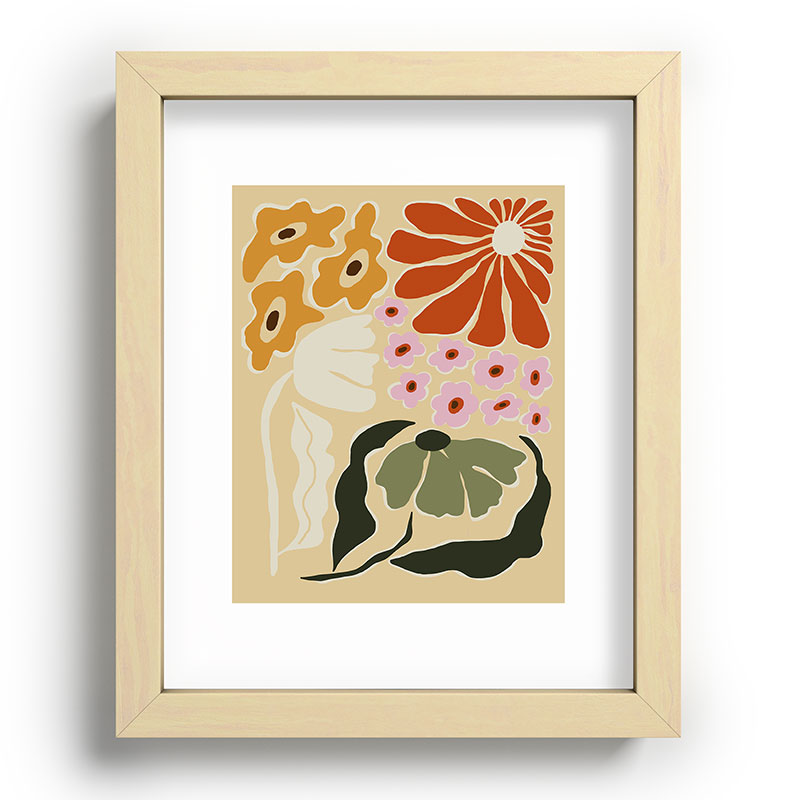 70s tropical fun flower Framed Art Print