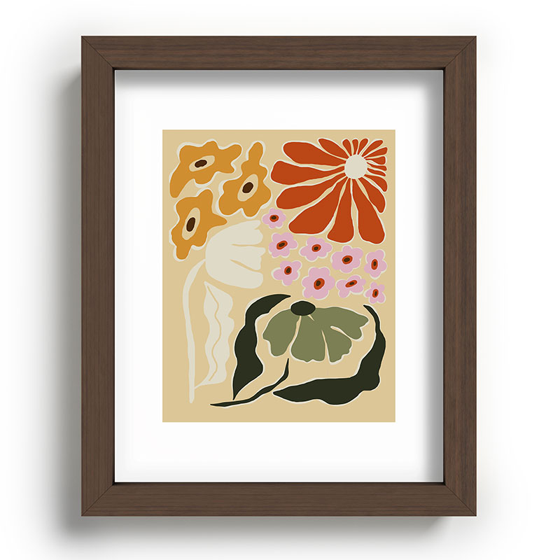 70s tropical fun flower Framed Art Print