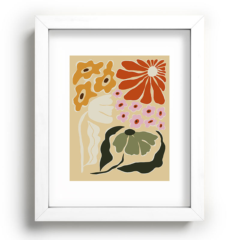 70s tropical fun flower Framed Art Print