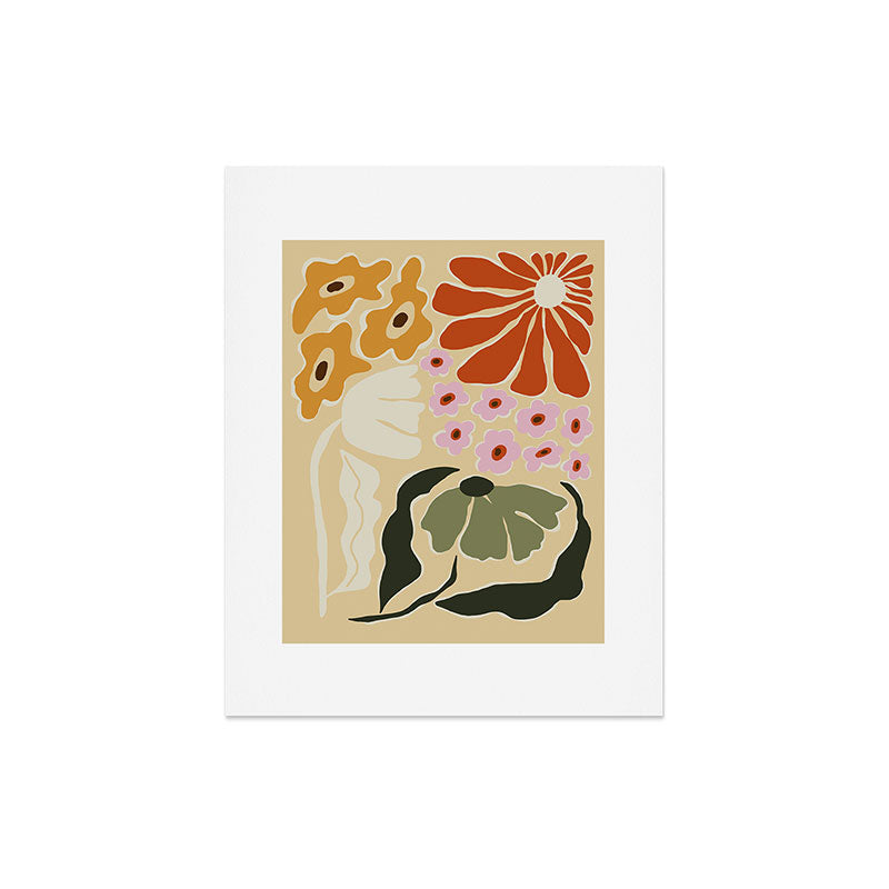 70s tropical fun flower Art Print