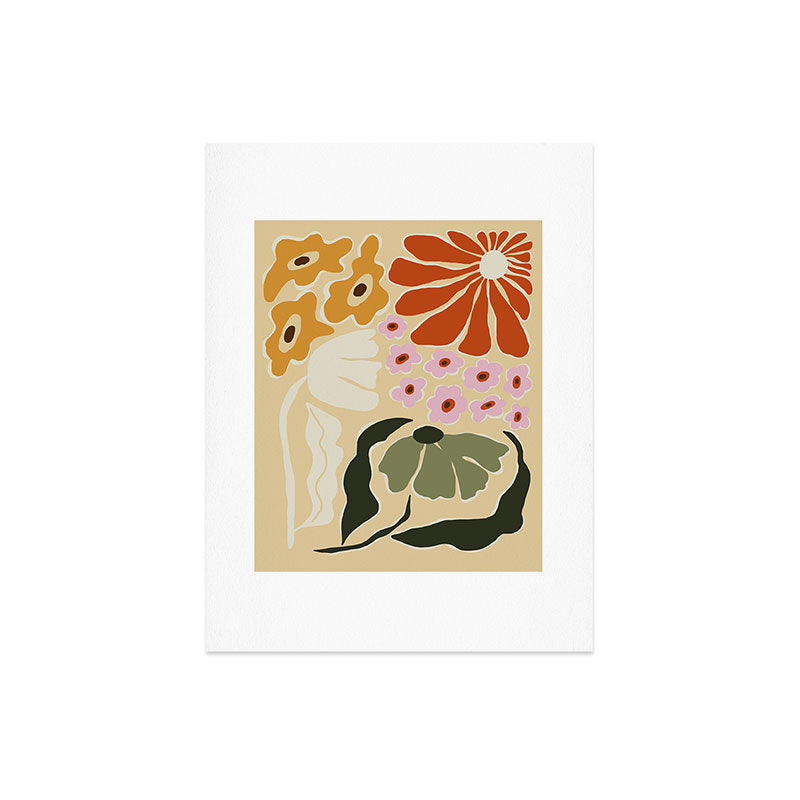 70s tropical fun flower Art Print
