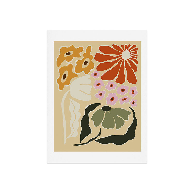 70s tropical fun flower Art Print