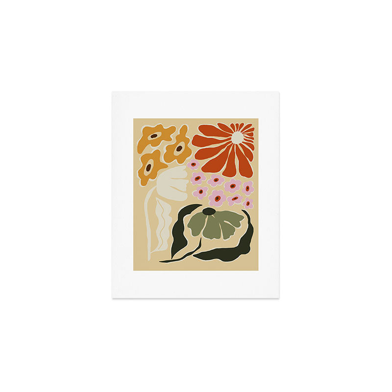 70s tropical fun flower Art Print